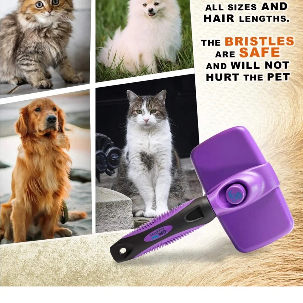 NWT Pet dog cat brush Solid Self Cleaning Slicker Pet Brush